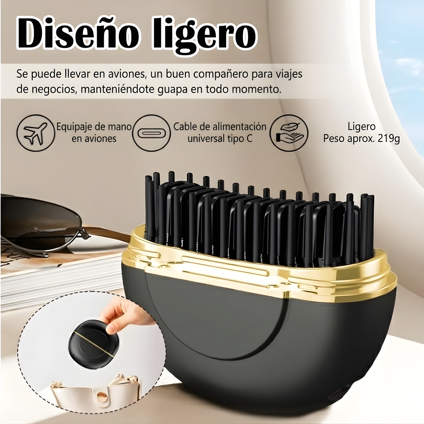 Plancha de Pelo Cerámica Portátil